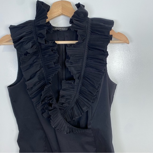 Adrianna Papell Black Ruffled Top - Picture 4 of 14